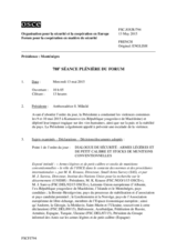 Journal de la 788ème séance plénière du Forum