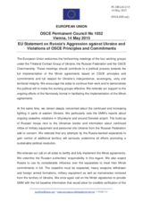 Statement by the Latvian EU Presidency on the ongoing aggression against Ukraine and violations of OSCE principles and commitments by the Russian Federation
