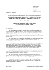 Statement by the Delegation of Tajikistan on the Seventieth anniversary of the end of the Second World War