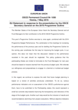 Statement by the Latvian EU Presidency in response to the presentation of the 2016 Programme Outline by the Secretary General