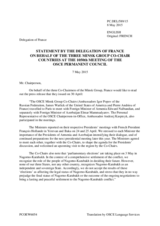 Statement by the Delegation on France, also on behalf of the Russian Federation and the United States of America, on the statement by the Co-Chairmen of the Minsk Group on Nagorno-Karabakh