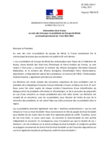 Intervention de la France au nom des trois pays co-présidents du Groupe de Minsk