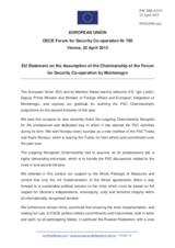 Statement by the Latvian EU Presidency in response to the opening Statement of the Montenegrin FSC Chairmanship by H.E. Dr. Igor Lukšić, Deputy Prime Minister and Minister of Foreign Affairs and European Integration of Montenegro