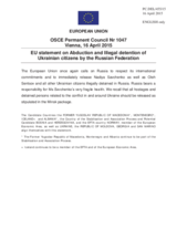 Statement by the Latvian EU Presidency on the abduction and illegal detention of Ukrainian citizens by the Russian Federation