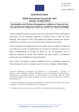 Déclaration de l’Union Européenne relative à l’accord sur les personnes disparues dans le conflit du Haut-Karabagh