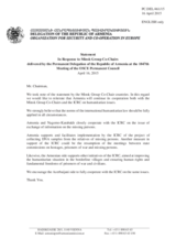 Statement by the Delegation of Armenia in response to the statement by the Co-Chairmen of the OSCE Minsk Group on the latest developments in the Nagorno-Karabakh peace process