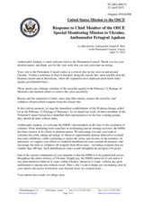 Statement by the Delegation of the United States of America in response to the report by the Chief Monitor of the OSCE Special Monitoring Mission to Ukraine, Ambassador Ertugrul Apakan