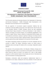 Statement by the Latvian EU Presidency in response the address by the Secretary General of the Organization for Democracy and Economic Development – GUAM, H.E. Valery Chechelashvili