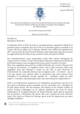 Intervention du Président-en-exercice du Comité des Ministres du Conseil de l’Europe Vice-Premier Ministre et Ministre des Affaires étrangères de la Belgique, Mr. Didier Reynders