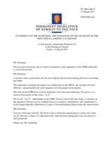 Statement by the Delegation of Norway on the Permanent Council Decision No. 1162 on the extension of the mandate of the OSCE Special Monitoring Mission to Ukraine