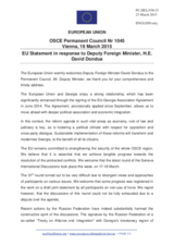 Statement by the Latvian EU Presidency in response to the address by the First Deputy Minister of Foreign Affairs of Georgia, H.E. David Dondua