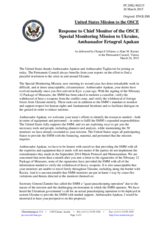 Statement by the Delegation of the United States of America in response to the update by the Chief Monitor of the OSCE SMM to Ukraine, Ambassador Ertugrul Apakan, and to the update by the Special Representative of the CiO, Ambassador Heidi Tagliavini