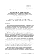Statement by the Delegation of the Russian Federation in response to the report by the Chief Monitor of the OSCE Special Monitoring Mission to Ukraine, Ambassador Ertugrul Apakan