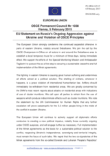 Statement by the Latvian EU Presidency on the ongoing aggression against Ukraine and violations of OSCE principles and commitments by the Russian Federation