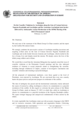 Statement by the Delegation of Armenia on the statement by the Co-Chairmen of the OSCE Minsk Group on the latest developments in the Nagorno-Karabakh peace process