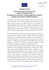 Statement by the Latvian EU Presidency on the ongoing aggression against Ukraine and violations of OSCE principles and commitments by the Russian Federation