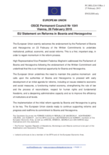 Statement by the Latvian EU Presidency on the “Joint statement of dedication to reforms on the path to the European Union” prepared by the Presidency of Bosnia and Herzegovina