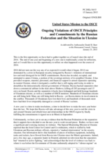 Statement by the Delegation of the United States of America on the ongoing aggression against Ukraine and violations of OSCE principles and commitments by the Russian Federation