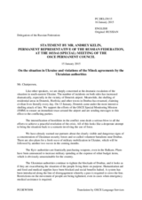 Statement by the Delegation of the Russian Federation on the situation in Ukraine and violations of the Minsk agreements by the Ukrainian authorities