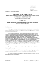 Statement by the Delegation of the Russian Federation on the situation in Ukraine and non-implementation of the Minsk agreements by the Ukrainian authorities