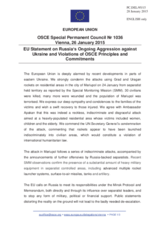 Statement by the Latvian EU Presidency in response to the briefing by the Chief Monitor of the OSCE SMM to Ukraine, Ambassador Ertugrul Apakan, and to the update by the Special Representative of the Chairperson-in-Office, Ambassador Heidi Tagliavini