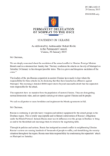 Statement by the Delegation of Norway on the ongoing aggression against Ukraine and violations of OSCE principles and commitments by the Russian Federation