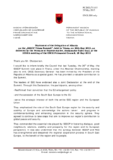 Statement by the Delegation of Albania on the Summit of the South-East European Cooperation Process, held in Tirana on 26 May 2015