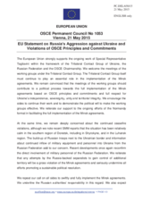 Statement by the Latvian EU Presidency on the ongoing aggression against Ukraine and violations of OSCE principles and commitments by the Russian Federation