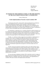 Statement by the Latvian EU Presidency in response to the presentation by Mr. R. O. Marchesi, Chair of the United Nations Security Council Committee established pursuant to resolution 1540 (2004)