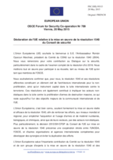 Déclaration de l'UE relative à la mise en oeuvre de la résolution 1540 du Conseil de sécurité
