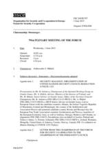 Journal of the 791st Plenary Meeting of the Forum for Security Co-operation