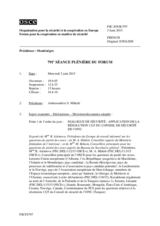 Journal de la 791ème séance plénière du Forum