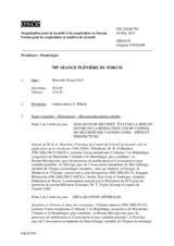 Journal de la 789ème séance plénière du Forum