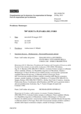 Giornale della 789a Seduta plenaria del Foro di cooperazione per la sicurezza