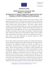 Statement by the Latvian EU Presidency on the ongoing aggression against Ukraine and violations of OSCE principles and commitments by the Russian Federation