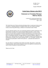 Statement by the Delegation of the United States of America on the illegal detention of Ukrainian citizens by the Russian Federation