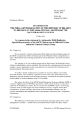 Statement by the Delegation of Belarus in response to the address by the Special Representative of the Chairperson-in-Office, Ambassador Heidi Tagliavini