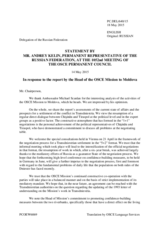 Statement by the Delegation of the Russian Federation in response to the report by the Head of the OSCE Mission to Moldova, Ambassador Michael Scanlan