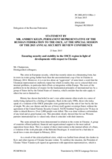 Statement by Amb. Andrey Kelin, Permanent Representative