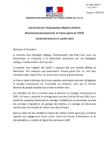 Intervention de l’Ambassadeur Maxime Lefebvre, Représentant permanent de la France auprès de l’OSCE 