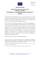 Statement by the Luxembourgian EU Presidency on the right to peaceful assembly in Armenia