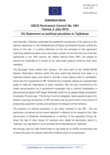 Statement by the Luxembourgian EU Presidency on the political pluralism in Tajikistan