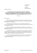 Statement by the Delegation of France on love, justice and equality in the United States of America