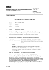 Journal der 793. Plenarsitzung des Forums