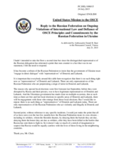 Statement by the Delegation of the United States of America in response to the statement by the Delegation of the Russian Federation on the situation in Ukraine and the need to implement the Minsk agreements