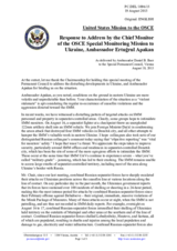 Statement by the Delegation of the United States of America in response to the report by the briefing by the Chief Monitor of the OSCE Special Monitoring Mission to Ukraine, Ambassador Ertugrul Apakan