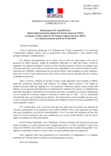 Déclaration de M. Yann HWANG, Représentant permanent adjoint de la France auprès de l’OSCE en réponse à l’intervention de M. Ertugrul Apakan, chef de la MSOU