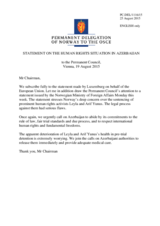 Statement by the Delegation of Norway on the human rights and fundamental freedoms in Azerbaijan