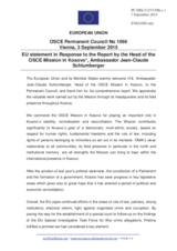 Statement by the Luxembourgian EU Presidency in response to the report by the Head of the OSCE Mission in Kosovo, Ambassador Jean-Claude Schlumberger