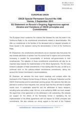 Statement by the Luxembourgian EU Presidency on the ongoing aggression against Ukraine and violations of OSCE principles and commitments by the Russian Federation